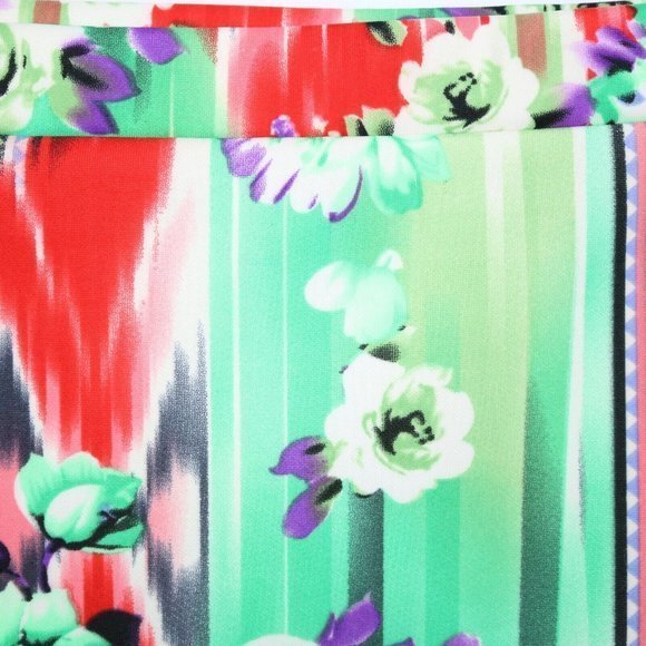 MOA Pencil Skirt Green Purple Red White Floral Stretch 2XL XXL‎ - Picture 11 of 12